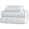 Serviette de toilette 50 x 90 blanche vagues Gamme Luxe 500g (Lot de 2) neuves
