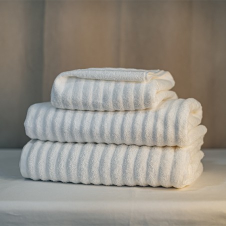 Maxi drap de bain 100 x 150 blanc vagues Gamme Luxe 500g